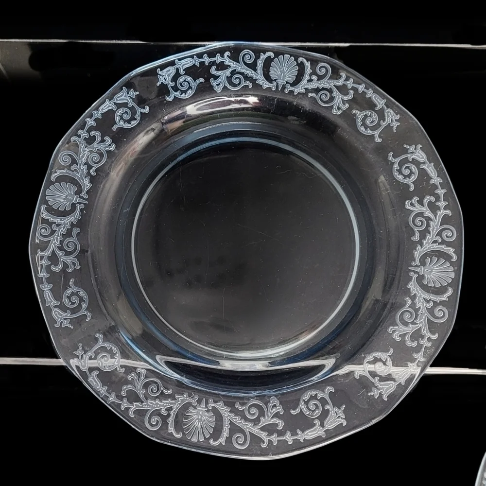 1 Fostoria Versailles 1920s etched Azure blue 6